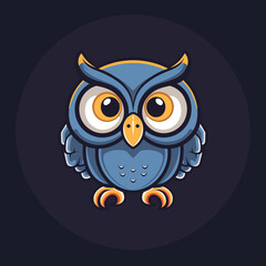 cartoon animal logo, Owl