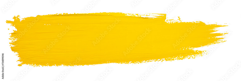 Canvas Prints yellow stroke of paint isolated on transparent background