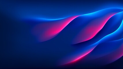 Blue glowing waves on a gradient banner background 