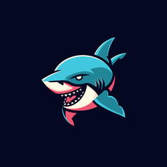 cartoon animal logo, Shark