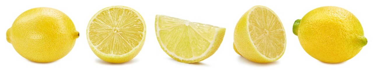 Lemon fruit with leaf isolate