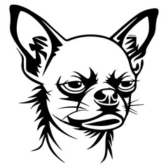 chihuahua black silhouette logo svg vector, chihuahua icon illustration