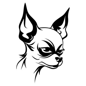 chihuahua black silhouette logo svg vector, chihuahua icon illustration