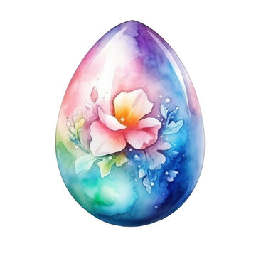 watercolor cute easter egg isolated