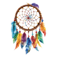 dreamcatcher, pastel watercolor, isolated