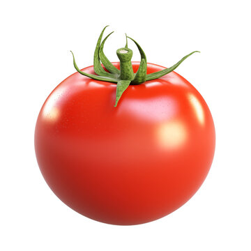 Red tomato isolated on transparent or white background, png