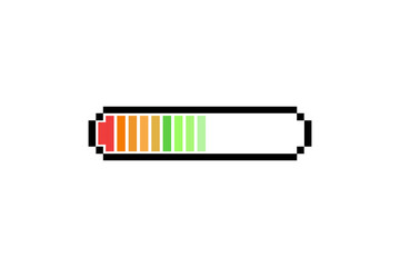 Pixel art 8-bit.Loading bar on white screen. PNG