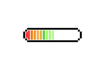 Pixel art 8-bit.Loading bar on white screen. PNG