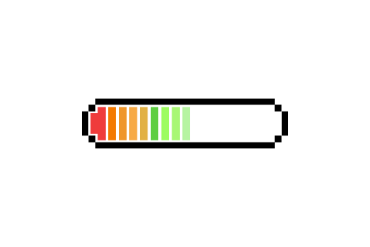 Pixel art 8-bit.Loading bar on white screen. PNG