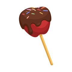 Chocolate Apple Candy Cartoon Illustration Vector
