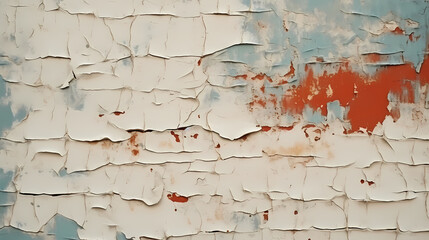 Textured wall with peeling pastel paint and crackle pattern