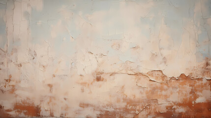 Textured wall with peeling pastel paint and crackle pattern