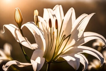  beautiful white flower of a lily