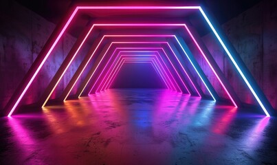 neon frame in the hallway