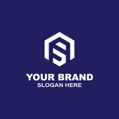 creative logo AS hexagon,with premium vector