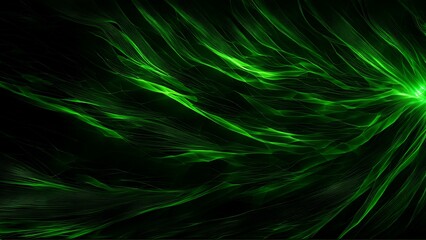 Abstract Futuristic Technology Black and Green Banner with Advanced Textures 