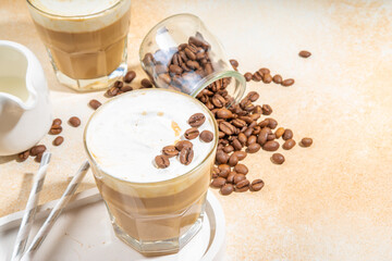 Foamy frappe coffee drink