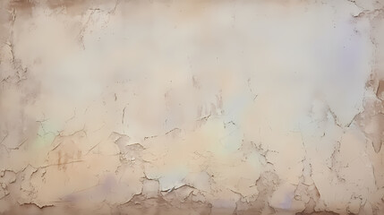 Fototapeta premium Detailed view of cracked and peeling pastel paint on wall