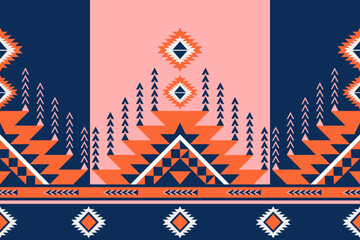 American indian motifs. native american pattern, Vector seamless decorative ethnic pattern. Ethnic geometric pattern native american mexican navajo tribal motif.
Design for background,carpet,wallpaper - obrazy, fototapety, plakaty