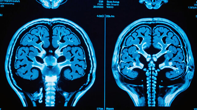 Magnetic resonance imaging (MRI) scan of the human brain.