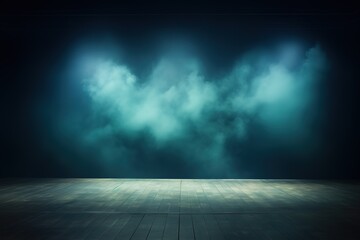 An abstract room with a glowing smoke effect behind it