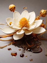white flower with honey