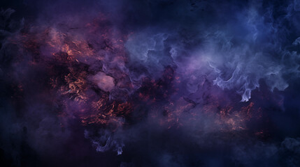 Purple blue smoke fire background with ashes floating around