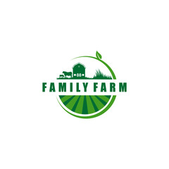 Vector family farm logo type