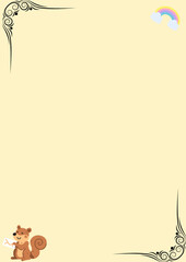 frame with flowers and butterflies