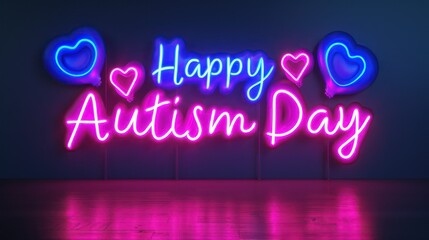 3d render of a sign happy autism day