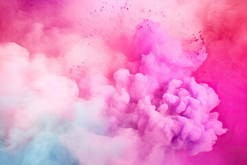 pink colorfull background of smoke, holy powder. mixed rainbow powder. concept of make-up, decorative cosmetics