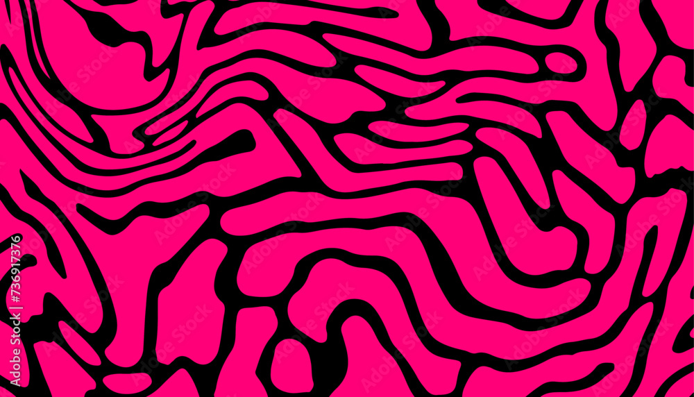 Aufkleber black and pink abstract geometric distorted pattern. psychedelic op art style.