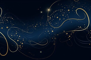 Mystical and Enchanting Pattern of Abstract Dark Blue Swirls Embellished with Intricate Dots, Generative AI