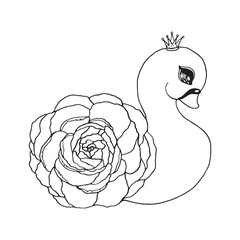 cute swan transparent flower queen elegant 