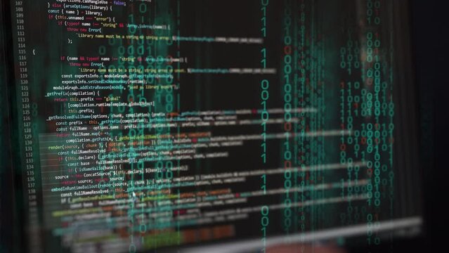 Code monitor software digital background. Coding data screen abstract background