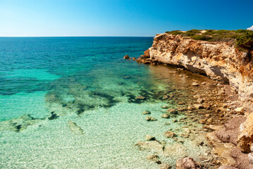 Sardegna, veduta della splendida costa di Oristano, Italia, Europa 