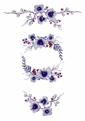 Purple Floral Elements Collection