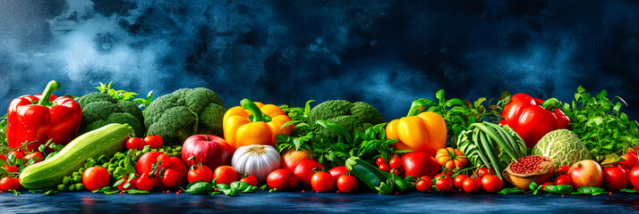 Harvest Bounty: An Array of Fresh and Colorful Vegetables on a Rustic Wooden Table, Celebrating the Richness and Diversity of Organic Produce