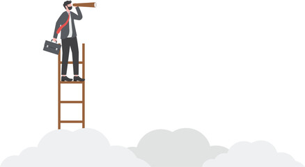 Business vision with binoculars for opportunities to target further.

