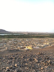 Rural houses from the mountain top in northern Sudan