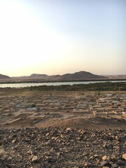 Rural houses from the mountain top in northern Sudan
