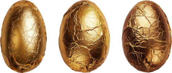 chocolate easter egg wrapped in gold foil transparent background PNG clipart