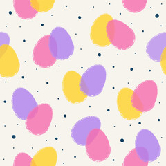 Colourful seamless pattern with Easter eggs. Minimalist design. Vector illustration
