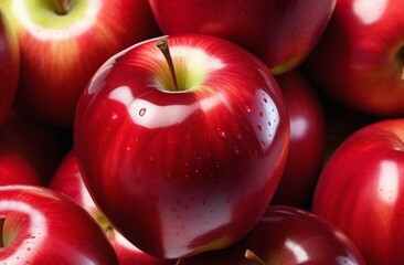 Fototapeta na wymiar Lots of red apples. Background of apples.