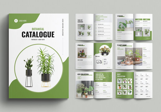 Botanical Catalog Layout Natural Template Design