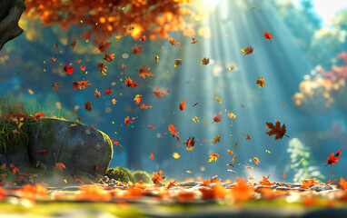 Autumns Final Encore: A Forest Bathed in Fall Colors, Offering a Last Glimpse of Natures Palette Before the Winter Silence