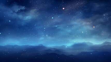 Fototapeta na wymiar Night sky with clouds and stars. illustration.