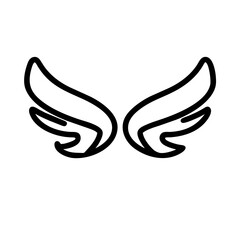 Obraz premium Wings Icon, symbolizing freedom, flight, and aspiration. wings icon, feathers icons, feather wings icon