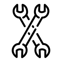 cross wrench Line Icon