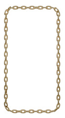 Intricate Intertwine: Intricate metal chains interlock, forming a captivating vertical frame in stunning 3D detail. Perfect for adding depth and drama to your visuals